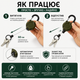 Набор 2 шт. выдвижной держатель с карабином, стальной трос 60 см, для ключей, снаряжения, белый ретрактор - изображение 3