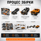 Конструктор джип Ford F150 Raptor пикап 1379 деталей, в стиле лего, оранжевый - изображение 4