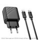Мережевий зарядний пристрій Hoco CS22A 30 W USB-C Type-C чорний для швидкого заряджання ґаджетів - зображення 7