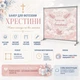 Баннер для фотозоны Крещение девочки розовый с крыльями ангела и колыбелью 160х160см, №48021 - изображение 4