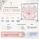 Баннер для крещения девочки с белыми крыльями, розовым бантом и облаками 120х120см, №48043 - изображение 4