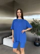 Жіночий прогулянковий костюм (футболка+велосипедки) Uaclothes 42 Синій (like38012-184441349) - изображение 4