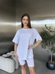 Жіночий прогулянковий костюм (футболка+велосипедки) Uaclothes 46 Молочний (like38016-184481350) - изображение 2