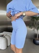 Жіночий прогулянковий костюм (футболка+велосипедки) Uaclothes 46 Блакитний (like38011-184431350) - изображение 5