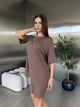 Костюм повседневный женский велосипедки+футболка коричневого цвета 38015 42/44 - изображение 4