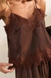 Майка сатинова з мереживом TP005 2605245781410 L/XL Коричневий - изображение 5