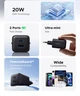 Мережевий зарядний пристрій UGREEN X514 USB-C/USB-A 20W QC3.0 PD3.0 GaN Fast Charger White (65006) - зображення 6
