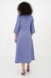 Лляна міді сукня для великих фігур зі складками однотонна Індіра (Plus size). Блакитний, р.46, код 0456/46/78 - зображення 3