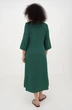 Лляна міді сукня для великих фігур зі складками однотонна Індіра (Plus size). Зелений, р.46, код 0456/46/534 - изображение 3