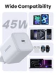 Сетевое зарядное устройство UGREEN X524 45W USB-C GaN Fast Charger White (65053) - изображение 6