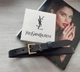 Жіночий ремінь шкіряний Yves Saint Laurent black пряжка бронза - зображення 1