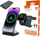 Ładowarka bezprzewodowa Zenwire 3-in-1 Wireless Charger USB-C for iPhone Samsung Watch QI 15W A11B Black (5904507529741) - obraz 1