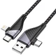 Дата кабель HOCO U95 Freeway 4in1 USB/Type-C to Type-C/Lightning 60W (1.2m) (Black) (249223) - изображение 4