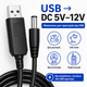 Кабель питания для роутера с преобразователем с 5 в на 12 В от павербанка USB-DC, шнур для интернета вай фай роутера, с USB в роутер с 5V - 12V 12 Вольт DC 5.5x2.1mm (1051-2) адаптер переходник для роутера - изображение 1