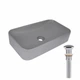 Раковина накладна Qtap Tern 610x350x135 мм, Stone grey, прямокутна, з донним клапаном QTTER188SG49789 - изображение 1