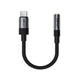 Переходник ACEFAST J12 Type-C to 3.5mm female nylon braid 0.15m Black (6974316285281) - изображение 1