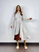 Женское платье рубашка асимметричное в полоску с поясом Катрин PARI MKPR305079 - 44, Молочний - изображение 1