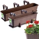 Zestaw skrzynek balkonowych KADAX Oste 80 cm + 60 cm z uchwytami i podstawkami Brązowy (K8217) (5903699475096) - obraz 3