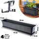 Doniczka balkonowa z uchwytami Kadax Oste 80 cm 4 szt Grafitowa (K8234) (5903699475263) - obraz 2