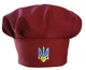 Ковпак кухарський з вишивкою "Герб" бордовий - зображення 1