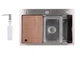 Мойка для кухни встроенная Lidz Handmade H6845 Brushed Steel 3,0/1,0 мм LDH6845BRU49455 - изображение 1