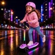 Самокат трехколесный "Kick`n`roll" X2P складной с подсветкой Фиолетовый (i7-195000) - изображение 1