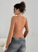 Вязаный топ Shein sz2410227675651512 S коричневый (100010043) - изображение 2