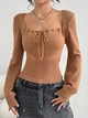 Вязаный топ Shein sz2410227675651512 S коричневый (100010043) - изображение 6