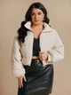Стеганная куртка Shein sz2407151522533134 1XL бежевая (100009838) - изображение 1