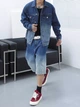 Джинсовий костюм (шорти, сорочка) Shein sm2404309979450573 2XL синій (100010109) - зображення 5