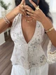 Топ Shein sz25070788158878552 XS молочный (100010037) - изображение 4
