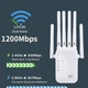 Ретранслятор Wi-Fi 2.4G/5G 1200 Мбіт/с з 6 антенами, підсилювач сигналу бездротової мережі, білий - зображення 3