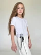 Футболка с кружевом белая для девочек рост 128 см Смайл Тайм SmileTime Lace (LL36-28-2) - изображение 2