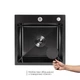 Кухонна мийка Lidz Handmade H4545 Black PVD Decor 2,5/0,5 мм, змішувач, дозатор, сифон та кошик, чорна нержавіюча сталь - зображення 6