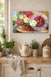 Картина на холсте MAKO Flowers Basket Window с часами 30×53 см бесшумный плавный ход кварцевый механизм 3053-075 - изображение 2