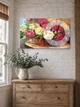 Картина на холсте MAKO Flowers Basket Window с часами 30×53 см бесшумный плавный ход кварцевый механизм 3053-075 - изображение 3