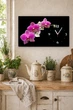 Картина на холсте MAKO Orchid Pink Black с часами 30×53 см бесшумный плавный ход кварцевый механизм 3053-017 - изображение 2