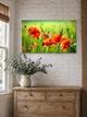 Картина на холсте MAKO Poppies Field Green с часами 30×53 см бесшумный плавный ход кварцевый механизм 3053-054 - изображение 3
