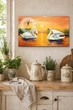 Картина на холсте MAKO Swans Sunset Orange с часами 30×53 см бесшумный плавный ход кварцевый механизм 3053-026 - изображение 2