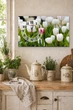 Картина на холсте MAKO Tulips Garden Soft с часами 30×53 см бесшумный плавный ход кварцевый механизм 3053-070 - изображение 2