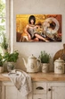 Картина на холсте MAKO Cleopatra Leopard Gold с часами 30×53 см бесшумный плавный ход кварцевый механизм 3053-019 - изображение 2