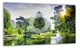 Картина на холсте MAKO Garden Pond Fountain с часами 30×53 см бесшумный плавный ход кварцевый механизм 3053-056 - изображение 1
