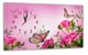 Картина на холсте MAKO Roses Butterflies Pink с часами 30×53 см бесшумный плавный ход кварцевый механизм 3053-037 - изображение 1
