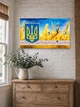 Картина на холсте MAKO Ukraine Wheat Tryzub с часами 30×53 см бесшумный плавный ход кварцевый механизм 3053-071 - изображение 3