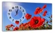 Картина на холсте MAKO Red Poppies Blue Sky с часами 30×53 см бесшумный плавный ход кварцевый механизм 3053-053 - изображение 1