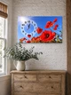 Картина на холсте MAKO Red Poppies Blue Sky с часами 30×53 см бесшумный плавный ход кварцевый механизм 3053-053 - изображение 3