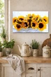 Картина на холсте MAKO Sunflowers Bouquet Bright с часами 30×53 см бесшумный плавный ход кварцевый механизм 3053-065 - изображение 2
