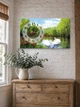 Картина на холсті MAKO Swans Lake Green з годинником 30×53 см безшумний плавний хід кварцовий механізм 3053-023 - зображення 3
