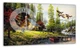 Картина на холсте MAKO Forest House River с часами 30×53 см бесшумный плавный ход кварцевый механизм 3053-016 - изображение 1