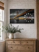 Картина на холсте MAKO Bridge Night Gold с часами 30×53 см бесшумный плавный ход кварцевый механизм 3053-041 - изображение 3